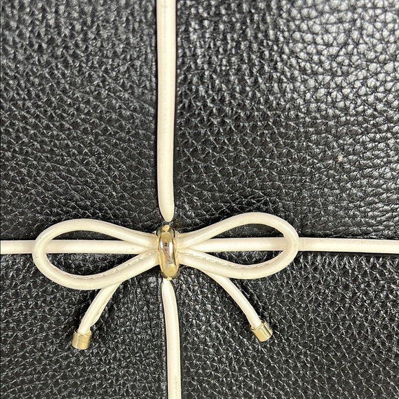 Kate Spade Cherry Street Black Pebbled Leather Shoulder Bag Bow Accent - Picture 4 of 10